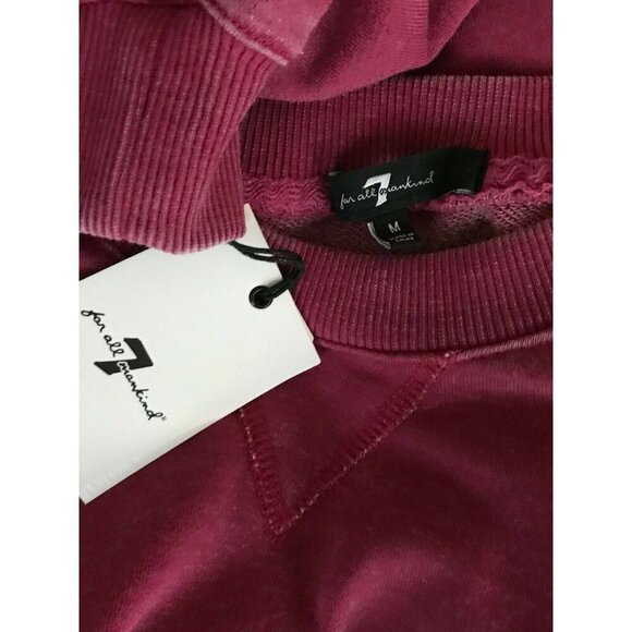7 FOR ALL MANKIND Pink Ruffled Sweatshirt NWT Medium - Picture 6 of 9